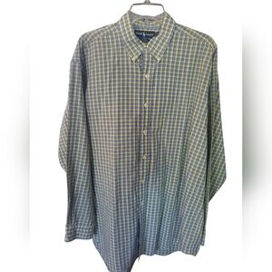 Ralph Lauren Blake Mens Yellow Plaid Button Down Shirt Sizr XL